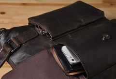 Handmade leather men Briefcase messenger vintage shoulder laptop bag vintage bag