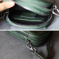 Leather Zip Shoulder Bag Small Square Crossbody Bag - Annie Jewel