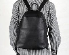 Fashion Leather Mens Cool Backpack Large Black Travel Backpack for men