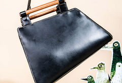 Genuine Leather Handmade Wooden Handbag Bag Shoulder Bag Purse For Women - EverHandmade