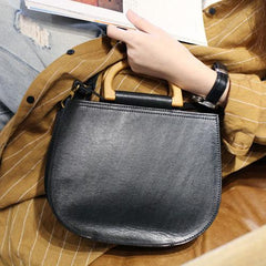 Circle Handle Bag Wooden Round Shaped Purses - Annie Jewel
