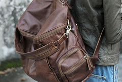 Handmade Leather backpack bag shoulder bag Coffee women leather purse - EverHandmade