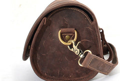 Vintage Leather Saddle Messenger Bag Mens Side Bag Postman Bag For Men