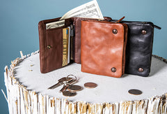 Handmade Genuine Leather Wallet billfold Leather Wallet Slim Bifold Wallet Bag For Women - EverHandmade