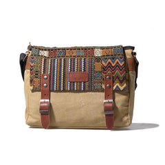 Vintage Mens Canvas Gray Cool Side Bag Messenger Bag Shoulder Bag for Men