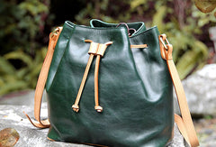 Handmade leather bucket purse crossbody bag purse shoulder bag for women - EverHandmade