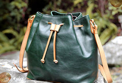Handmade leather bucket purse crossbody bag purse shoulder bag for women