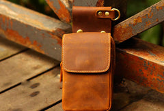 Handmade Leather Mens Cell Phone Holsters Waist Bag Hip Pack Belt Bag for Men - EverHandmade