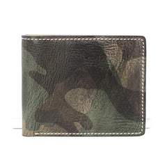 Cool Leather Mens Camouflage Small Wallet Front Pocket Wallet billfold Slim Wallet for Men