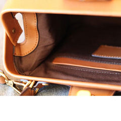 Structured Satchel Brown Leather Satchel Purse - Annie Jewel