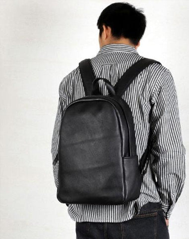 Leather Black Mens Cool Backpacks Large Travel Backpacks Hiking Backpack for men