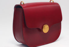 Handmade Leather Round Bag Crossbody Bag Shoulder Bag Purse for Women Leather Bag - EverHandmade