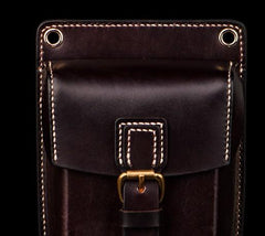 Leather Belt Pouches Mens Small Cases Waist Bag Hip Pack Belt Bag Fanny Pack Bumbag for Men