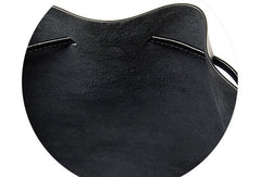 Genuine Black Leather bucket bag shoulder bag for women leather Barrel crossbody bag