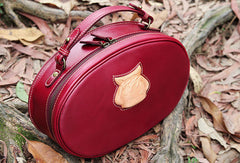 Handmade handbag oval purse leather crossbody bag purse shoulder bag for women