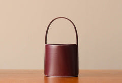 Handmade Genuine Leather Handbag Bucket Bag Purse Crossbody Bag Shoulder Bag Purse For Women