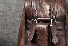 Genuine Leather Handbag Vintage Messenger Bag Crossbody Bag Shoulder Bag Purse For Women - EverHandmade