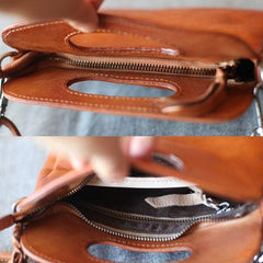 Women's Satchel Purse Brown Leather Satchel Purse - Annie Jewel