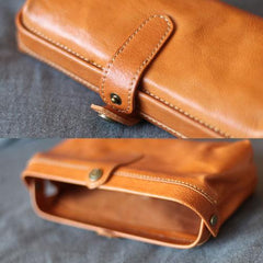 Handmade Leather Long Wallet Bag Pen Purse Clutch For Women - Annie Jewel