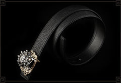 Handmade Black Leather Mens Belts Cool Black Leather Men Belts for Men