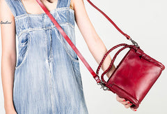 Handmade vintage handbag tote bag leather crossbody bag purse shoulder bag women - EverHandmade