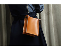 Cute Coffee Leather Phone Purse Women Side Bag Box Phone Crossbody Purse For Women