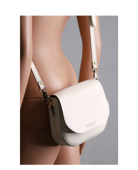 Cute Black LEATHER Flip Side Bag Handmade WOMEN Saddle Phone Crossbody BAG Purse FOR WOMEN