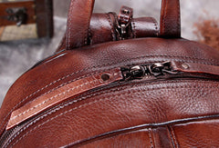 Genuine handmade Leather backpack bag rivet shoulder bag women leather purse
