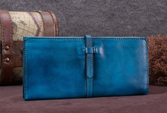 Genuine Leather Wallet Long Wallet Bifold Wallet Purse For Men Women - EverHandmade