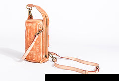 Handmade Leather Handbag Purse Bucket Bag Round Circle Bag Crossbody Bag Shoulder Bag Purse For Women - EverHandmade