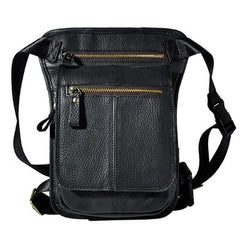 Cool Biker Mens Leather Drop Leg Bag Belt Pouch Waist Bag Side Bag Shoulder Bag for Men