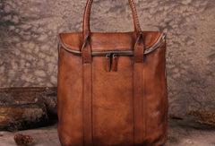 Vintage Leather Mens Briefcases Work Bag Business Bags for men