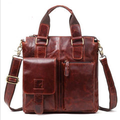 Vintage Coffee Leather Mens Briefcase Laptop Bag Business Bags Work Bag for Men