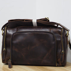 Cool Leather Small Mens Barrel Side Bag Bucket Shoulder Bag Messenger Bag for Men