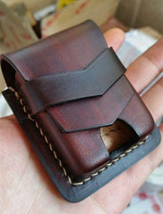 Handmade Leather Classic Zippo Lighter Case Coffee Standard Zippo Lighter Holder Pouch For Men