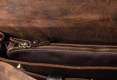 Handmade leather men Briefcase messenger vintage shoulder laptop bag vintage bag - EverHandmade