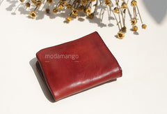 Handmade Genuine leather bifold billfold  purse wallet purse coin women