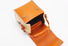 Stylish Leather Womens Box Handbag Doctor Purse Shoulder Bag for Women - EverHandmade
