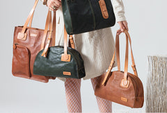 Handmade Genuine Leather Handbag Shopper Bag Purse Shoulder Bag Purse For Women - EverHandmade