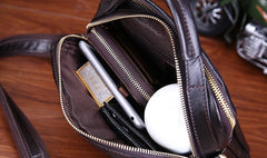 Leather Small Handbag Messenger Bag Shoulder Bag For Men