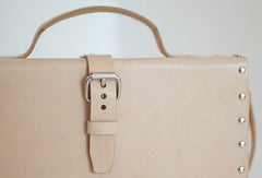 Handmade Leather briefcase small suitcase shoulder bag for crossbody bag - EverHandmade