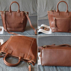 Womens Shopper Bag Leather Tote Bag With Zipper - Annie Jewel