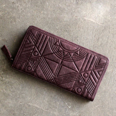 Vintage LEATHER Womens Long Wallet Fashion Zipper Long Wallets FOR Women