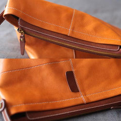 Brown Leather Bucket Bag Handbag Bucket Bag With Zipper - Annie Jewel