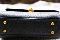 Handmade Leather Vintage Mens Black Handbag Shoulder Bag for women