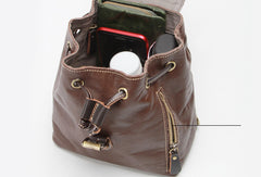 Stylish Leather Black Womens Backpack School Backpack Vintage Backpack for Women