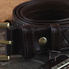 Genuine Leather Punk Rock Biker Trucker Mens Belt Men Black Coffee Belt for Men