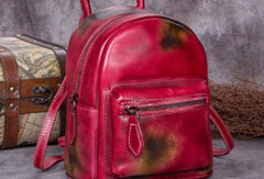 Vintage Leather Womens Backpack Bag School Vintage Backpack Purse for Women - EverHandmade