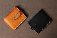 Handmade Leather Mens Cool Slim Leather Small Wallet Men billfold Wallets for Men