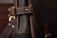 Handmade leather men Briefcase messenger vintage shoulder laptop bag vintage bag - EverHandmade